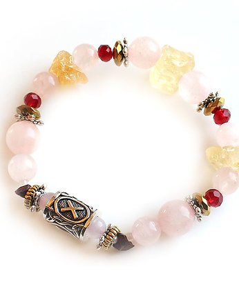 Miłość - runa gebo kwarc różowy cytryn rubin, KEIT