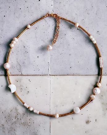 Naszyjnik WHITE : choker : summer collection - BIAŁY NASZYJNIK