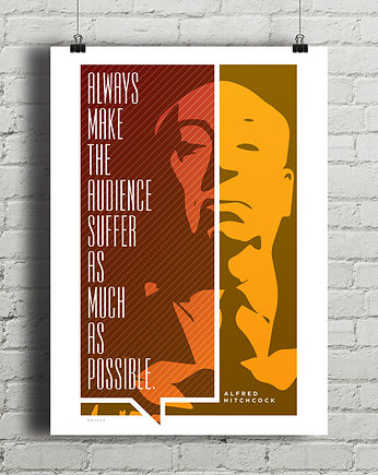 Alfred Hitchcock - plakat z cytatem