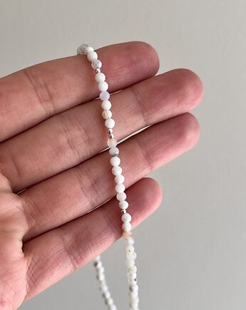 Choker z kamieni naturalnych opal PASTELOWA BIEL