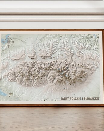 TATRY Polskie i Słowackie mapa plakat