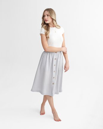 Lniana Spódnica LILY light gray