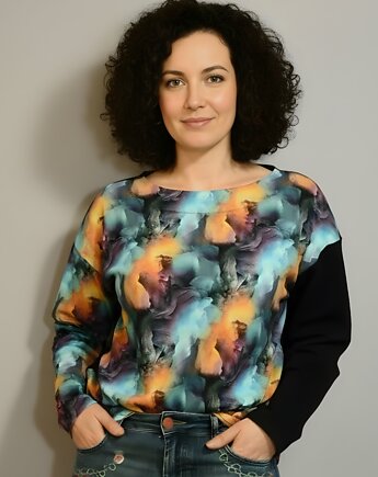 Nietypowa bluza oversize bawełniana Kolorowy Dym