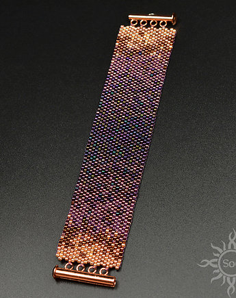 Purple Ombre, wyplatana bransoleta, beading