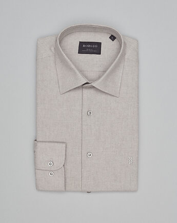 Męska koszula flumeri 00516 beżowy slim fit