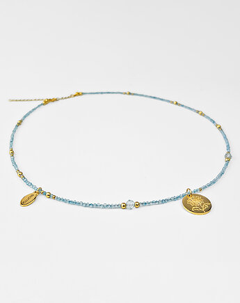 Naszyjnik LISTOPAD topaz, chryzantema
