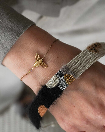 Tkana bransoletka handmade na sznurku, Słońcem Tkane