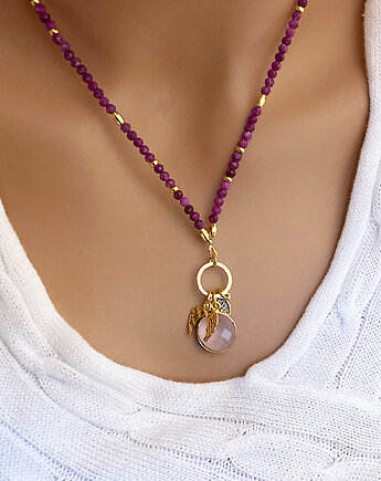 MOC MILOŚCI- naszyjnik z Rubinów, rubiny korale, Anemon Atelier