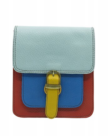 Torebka damska listonoszka kolorowa ze skrawków skórzana eko OLIVKA, Olivka Warsaw