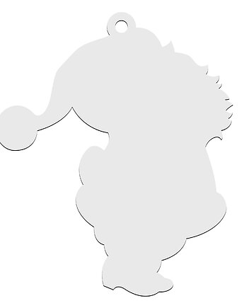 Mikołaj Biały Zawieszka Świąteczna Ozdoba Choinkowa z Dziurką do Decoupage, smxdsgn