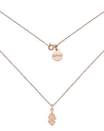 Naszyjnik z różowego złota z liściem, SOTHO