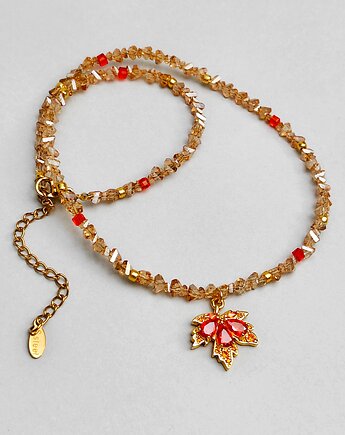 Naszyjnik Choker Jesienny liść klonu