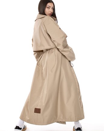 Płaszcz typu trencz maxi oversize mocca