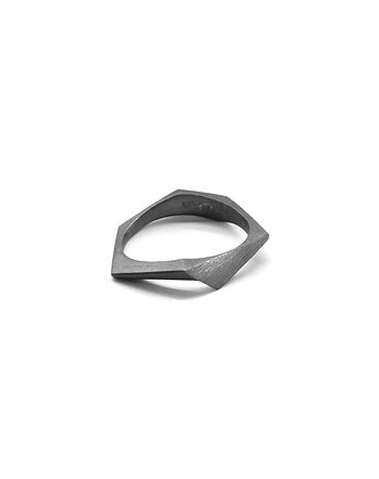 ONE EDGE mini / black SILVER ring