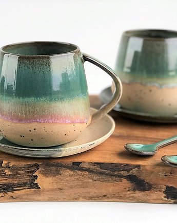 Zestaw dla dwojga Kubek ceramiczny Duża filiżanka - Rajska plaża