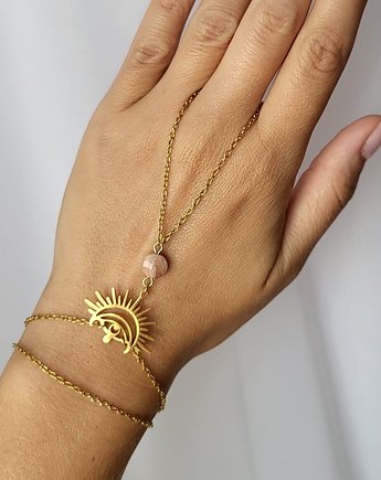 Bransoletka z pierścionkiem Boho Eye 2w1 - kamień słoneczny, AFRODITTE COLLECTION