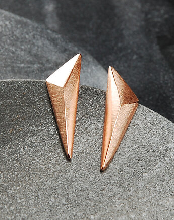 Kolczyki srebrne długie trójkąty złocone, Monopolka