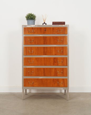 Komoda orzechowa, duński design, lata 60, produkcja: Dania