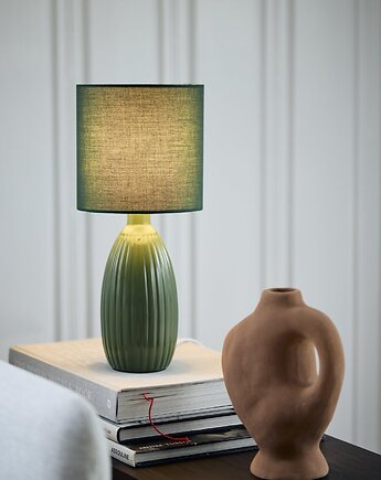 Ceramiczna lampa stołowa Uno w zielonym odcieniu