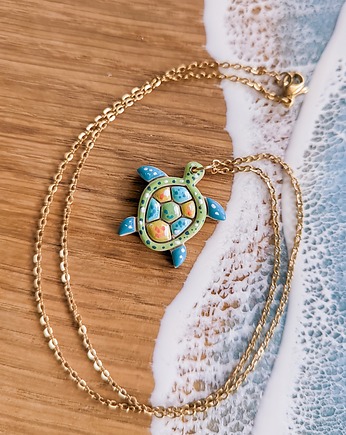 Morski wisiorek Żółw morski Żółwik biżuteria w stylu oceanicznym