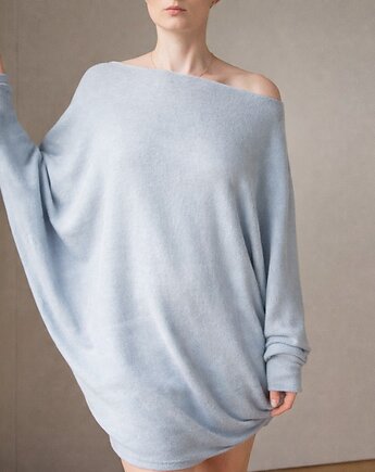 Sweterek oversize długi szary