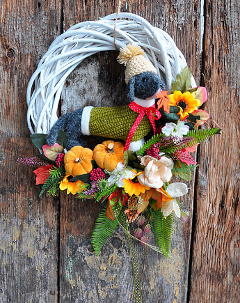 Jesienny wianek z jamniczkiem, mamuta