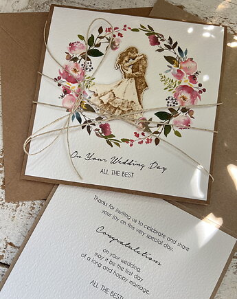 Kartka ślubna wedding card on your Wedding Day boho