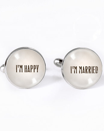 I'm marrid I'm happy - spinki w pudełeeczku