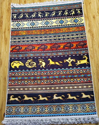 Dywan orientalny ze wzorami etnicznymi i zwierzęcymi 120x180cm, Nilla Home