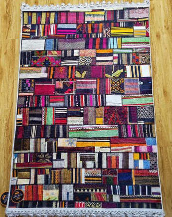 Kolorowy geometryczny Dywan Etniczny Łatwy do Czyszczenia 120x180 cm, Nilla Home