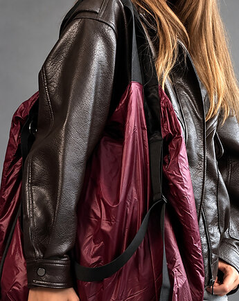 Bordowa torba shopper TWIN Deep Cherry moora x CZAJKOWSKI