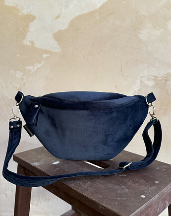 Welurowa nerka basic granat