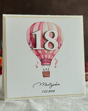 Personalizowana kartka na 18. urodziny z balonem BE HAPPY!, BH 38