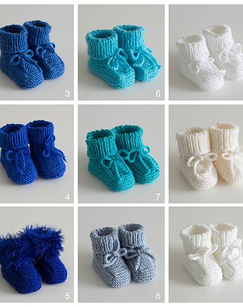 Buciki niemowlęce robione na szydełku unisex, nitkihome