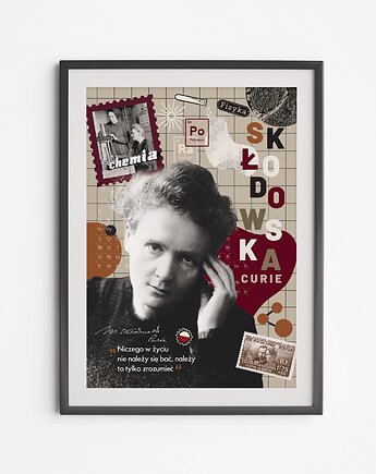 Plakat Skłodowska Kolaż Krata