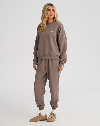 Spodnie dresowe LOOSE FIT taupe damskie