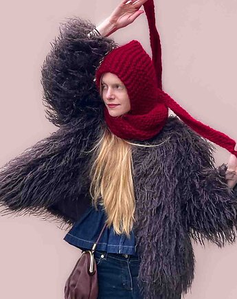 100% MERINO szaliko kaptur