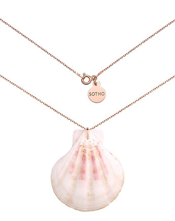 Naszyjnik z różowego złota z dużą muszlą, SOTHO