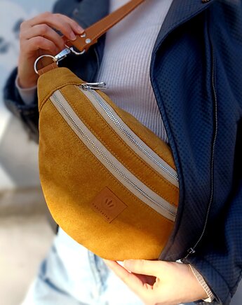 Maxi nerka damska z miodowego nubuku Canyon, sabi tatka