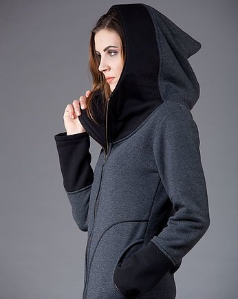 Bluza damska,długa bluza z kapturem