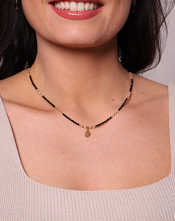 Naszyjnik czarny turmalin cytryn z zawieszką, Bring Biżuteria