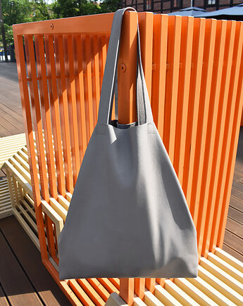 Skórzany worek na ramię szary XL, modeMania