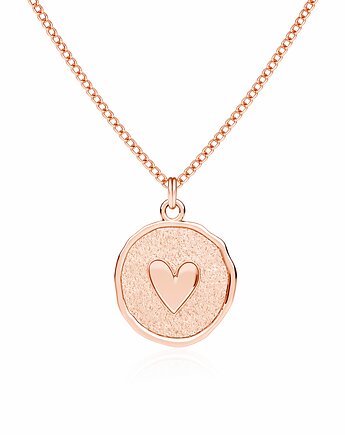 LOVE COIN - naszyjnik srebro, złoto, różowe złoto