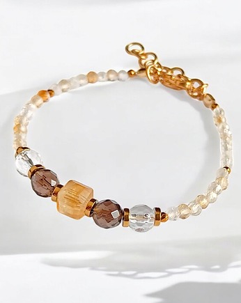 DOBROBYT - amulet - cytryn,kwarc dymny,k.górski - z zapięciem, kaktusia