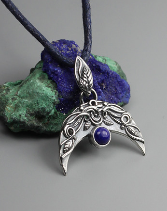 Mini lunula - srebro i lapis lazuli