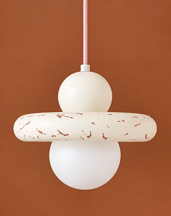Lampa wisząca craft DONUT - Gips ekologiczny/Jesmonite  Off White + Brąz