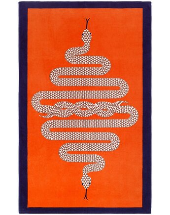 Dywanik z motywem węża na pomarańczowym tle 120x180 cm, Nilla Home