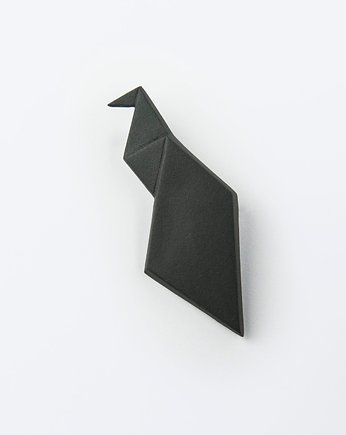 Broszka Porcelanowa Origami Paw Czarna