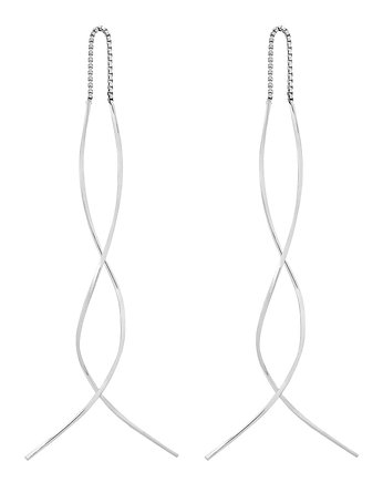 Srebrne długie przewlekane kolczyki, SOTHO
