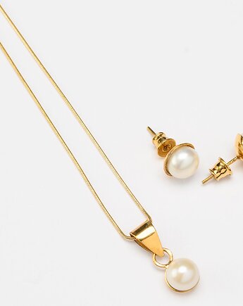 Komplet z pereł - kolczyki i naszyjnik, Ade Art